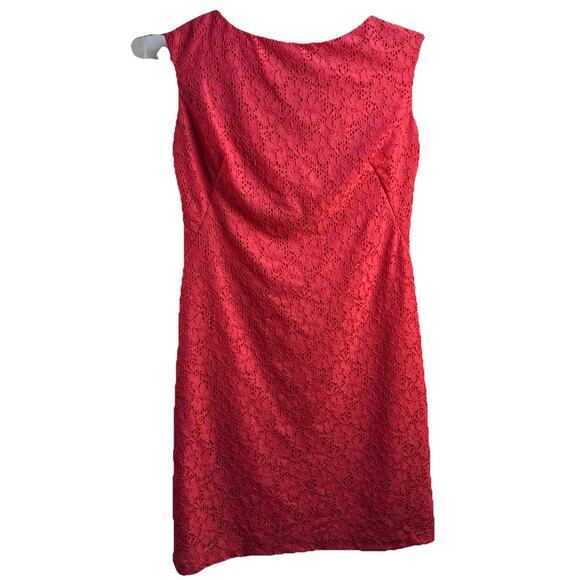 Chaps Women's Pink Sheath Floral Lace Sleeveless Back Zip Dress Size 8‎ - Picture 2 of 11